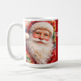 Caneca De Café Retrato Alegre do Papai Noel de Natal