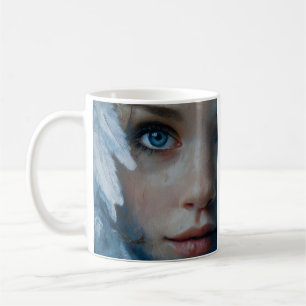 Caneca De Café Retrato Artístico de Olho Azul