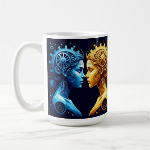 Caneca De Café Retrato Artístico Duplo de Mecânica Complementar