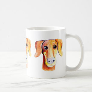 Caneca De Café Retrato bonito da aguarela do cão