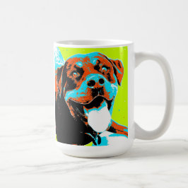 Caneca De Café Retrato brilhante e do divertimento de Rottweiler