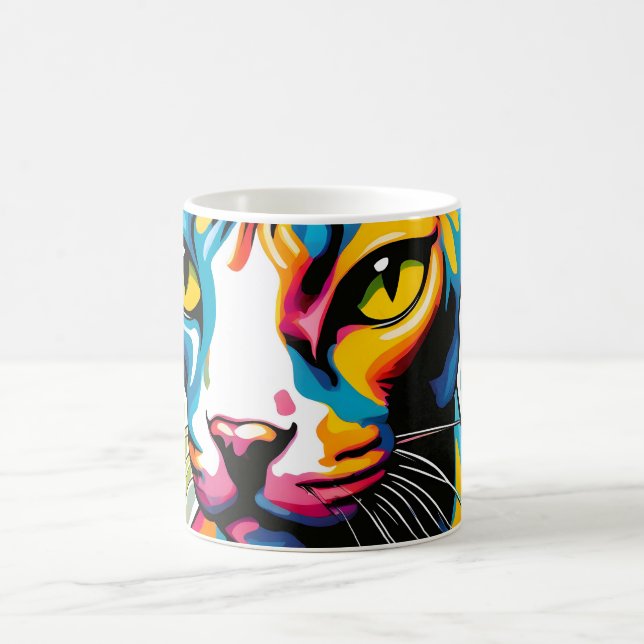 Caneca De Café Retrato Cat Sphynx Pop Art (Centro)
