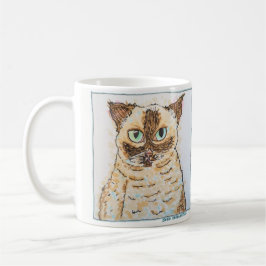 Caneca De Café Retrato Colorido e Excêntrico de Gato