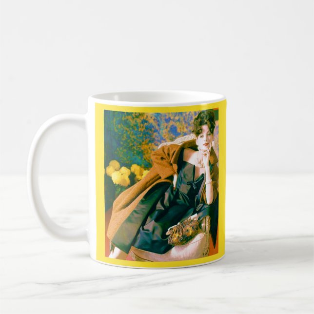 Caneca De Café Retrato da moda dos anos 50 (Esquerda)