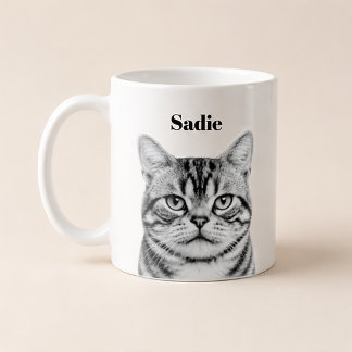 Caneca De Café Retrato de Animal de Estimação Personalizado | Env