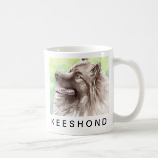 Caneca De Café Retrato de Aquarela de Keeshond