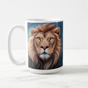 Caneca De Café Retrato de Arte Digital de Leão-56556