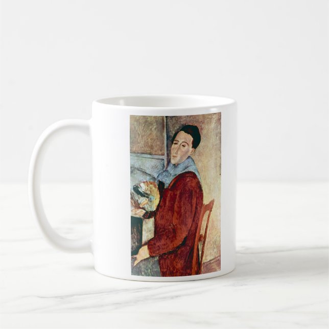 Caneca De Café Retrato de auto por Amedeo Modigliani (Esquerda)