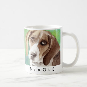 Caneca De Café Retrato de Beagle em aquarela