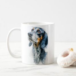 Caneca De Café retrato de cão de caça coon hound de marca azul