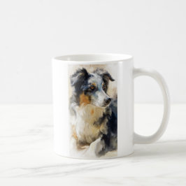 Caneca De Café retrato de cão pastor australiano