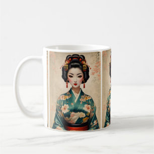 Caneca De Café Retrato de guesa japonesa vintage