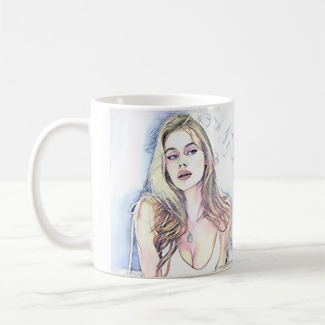Caneca De Café Retrato de Hailey (Esquerda)