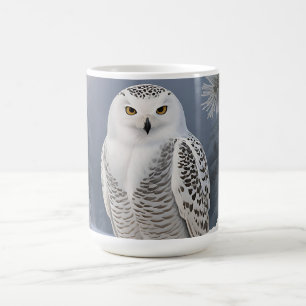 Caneca De Café Retrato de Inverno da Coruja da Neve