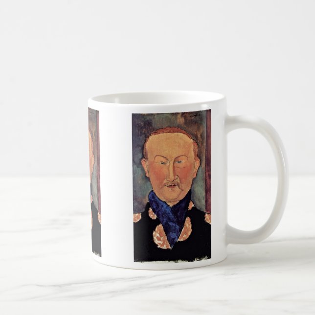 Caneca De Café Retrato de Leon Bakst por Modigliani Amedeo (Direita)
