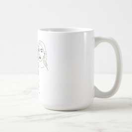 Caneca De Café Retrato de Linha Artística Feminina Elegante – Ros