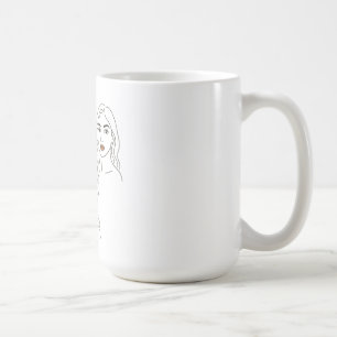 Caneca De Café Retrato de Linha Artística Feminina Elegante – Ros