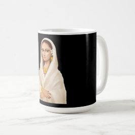 Caneca De Café Retrato de Mulher Elegante | Ilustração de Arte Cu