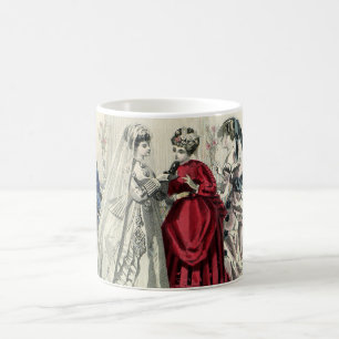 Caneca De Café Retrato de Noiva da Festa de Casamento Vitoriano V