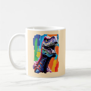 Caneca De Café Retrato De Pintura De Um Tiranossauro Rex   Rex T