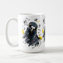 Caneca De Café Retrato de Pombo Atrevido – Pombo Desenhado à Mão 