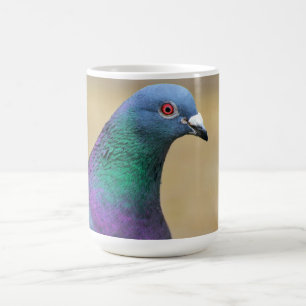 Caneca De Café retrato de pombo Pena Colorida Fotografia de Ave