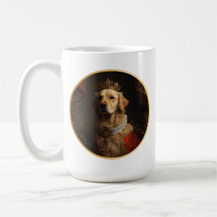 Caneca De Café Retrato de Rainha Renascentista Golden Retriever