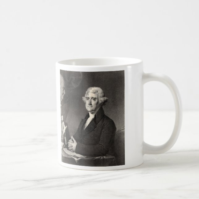 Caneca De Café Retrato de Thomas Jefferson (Direita)