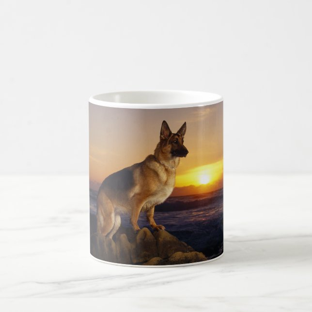 Caneca De Café Retrato de um cão German shepherd ou alsaciano (Centro)