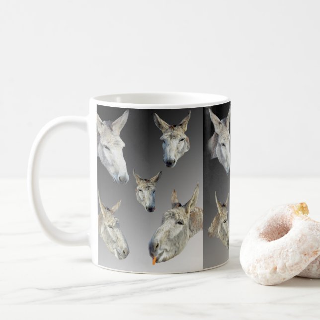 Caneca De Café Retrato De Um Donkey, (Com Donut)
