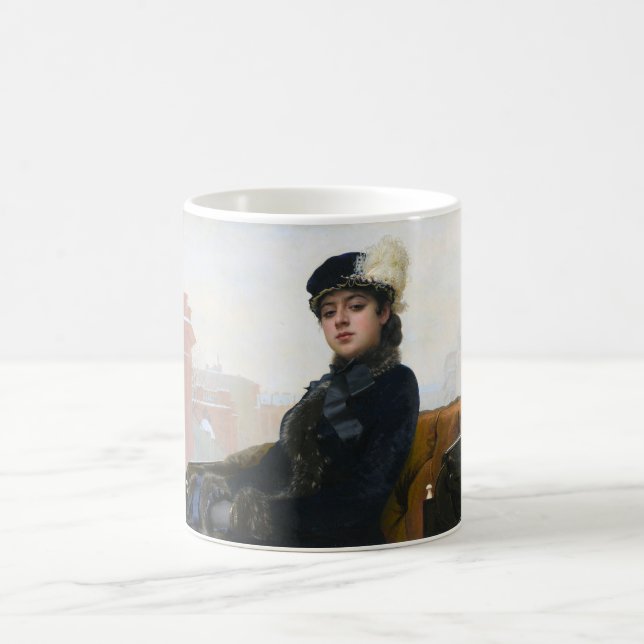 Caneca De Café Retrato de uma Mulher Desconhecida, Ivan Kramskoi (Centro)