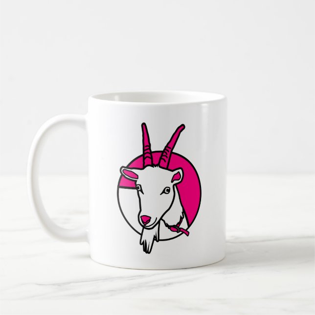 Caneca De Café Retrato digital de banda desenhada cor-de-rosa (Esquerda)