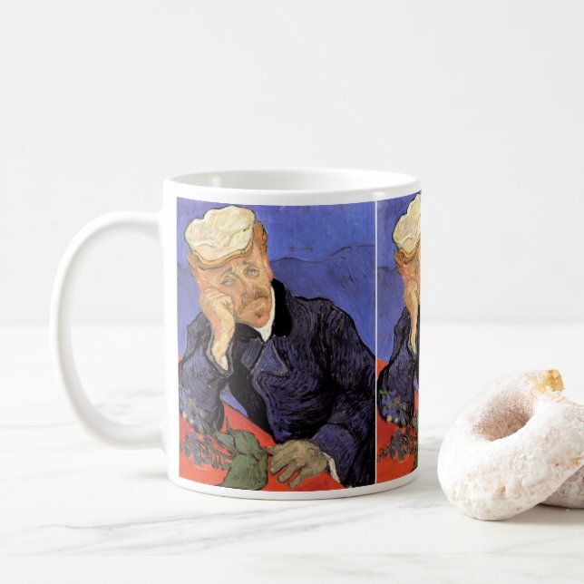 Caneca De Café Retrato do Doutor Gachet por Vincent van Gogh (Com Donut)