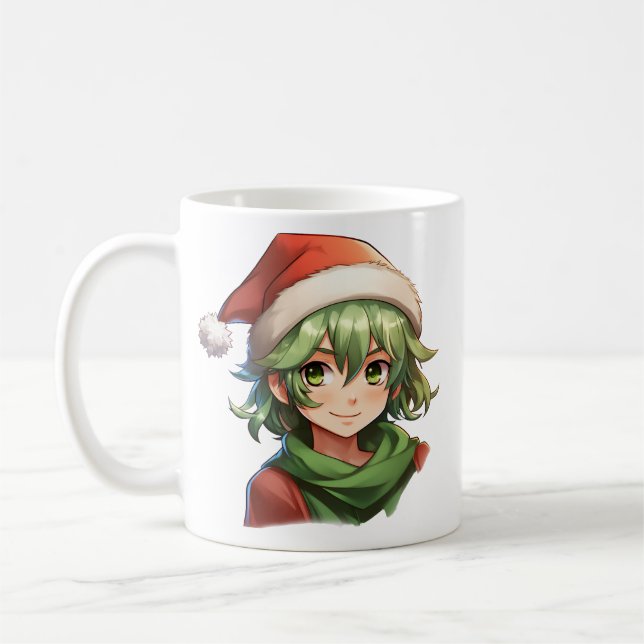 Caneca De Café Retrato do Elf de Natal (Esquerda)