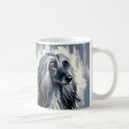Caneca De Café Retrato do Galgo Afegão Cinza