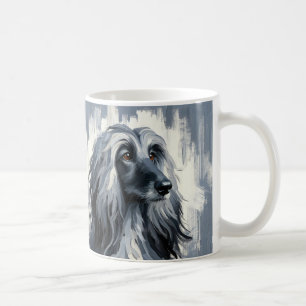 Caneca De Café Retrato do Galgo Afegão Cinza