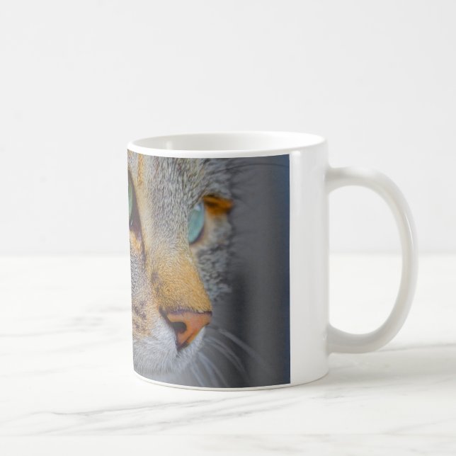 Caneca De Café Retrato do Gato Tigre (Direita)