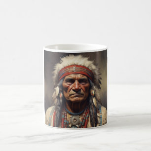 Caneca De Café Retrato do guerreiro-chefe indiano Geronimo