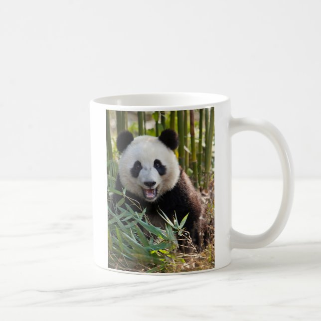 Caneca De Café Retrato do Panda Sorridente (Direita)