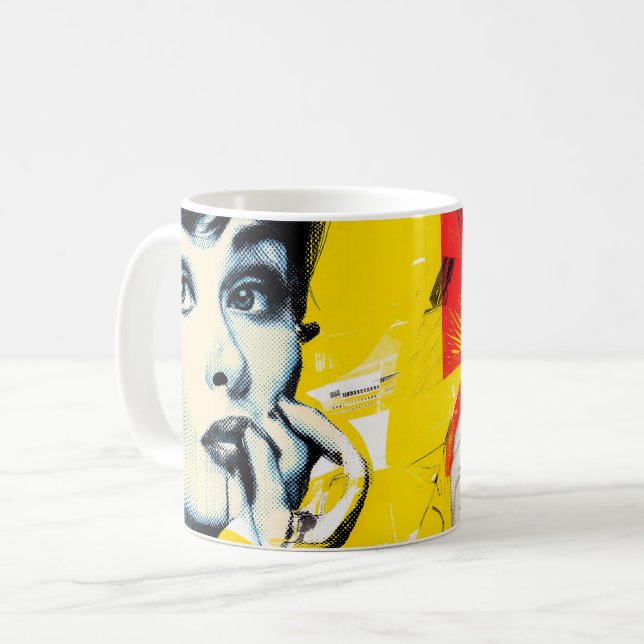 Caneca De Café Retrato duplo de arte pop (Frente Esquerda)
