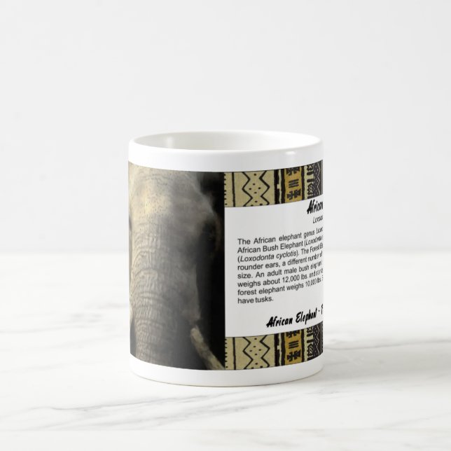 Caneca De Café Retrato Elefante (Centro)