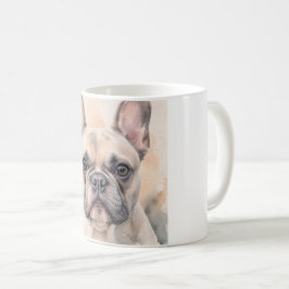 Caneca De Café Retrato em Aquarela de Bulldog Francês