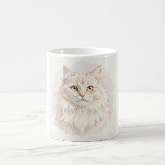 Caneca De Café Retrato em Aquarela de Gato Persa