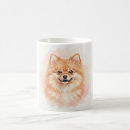 Caneca De Café Retrato em Aquarela de Pomerânia