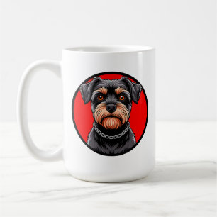 Caneca De Café Retrato Estilizado de um Terrier Preto