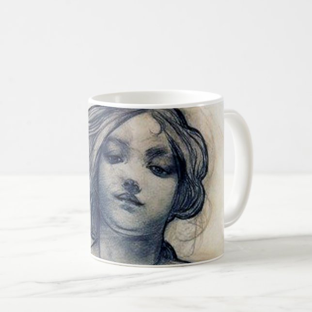 Caneca De Café Retrato (Estudo), Alphonse Mucha (Frente Esquerda)