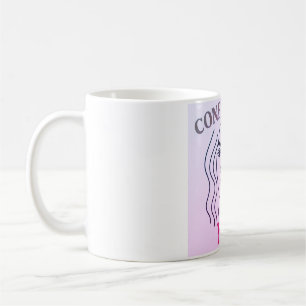 Caneca De Café Retrato feminino em arte linear elegante – Rosto m
