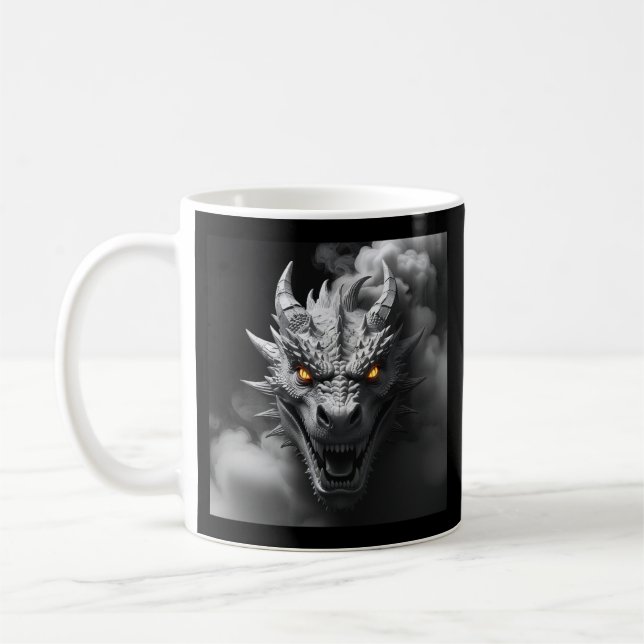 Caneca De Café Retrato Feroz da Cabeça de Dragão (Esquerda)