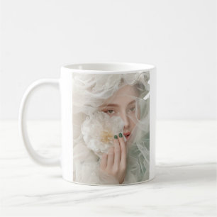 Caneca De Café Retrato Floral Elegante