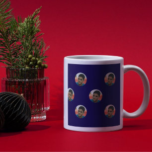 Caneca De Café Retrato Flutuante Personalizado com Fundo Ousado